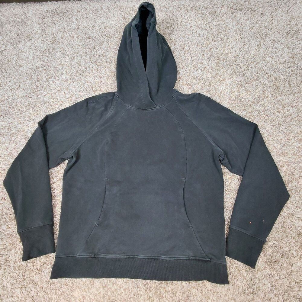 Lululemon Scuba Pullover Womens 8 Faded Black Hooded Stretch French Terry